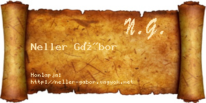 Neller Gábor névjegykártya